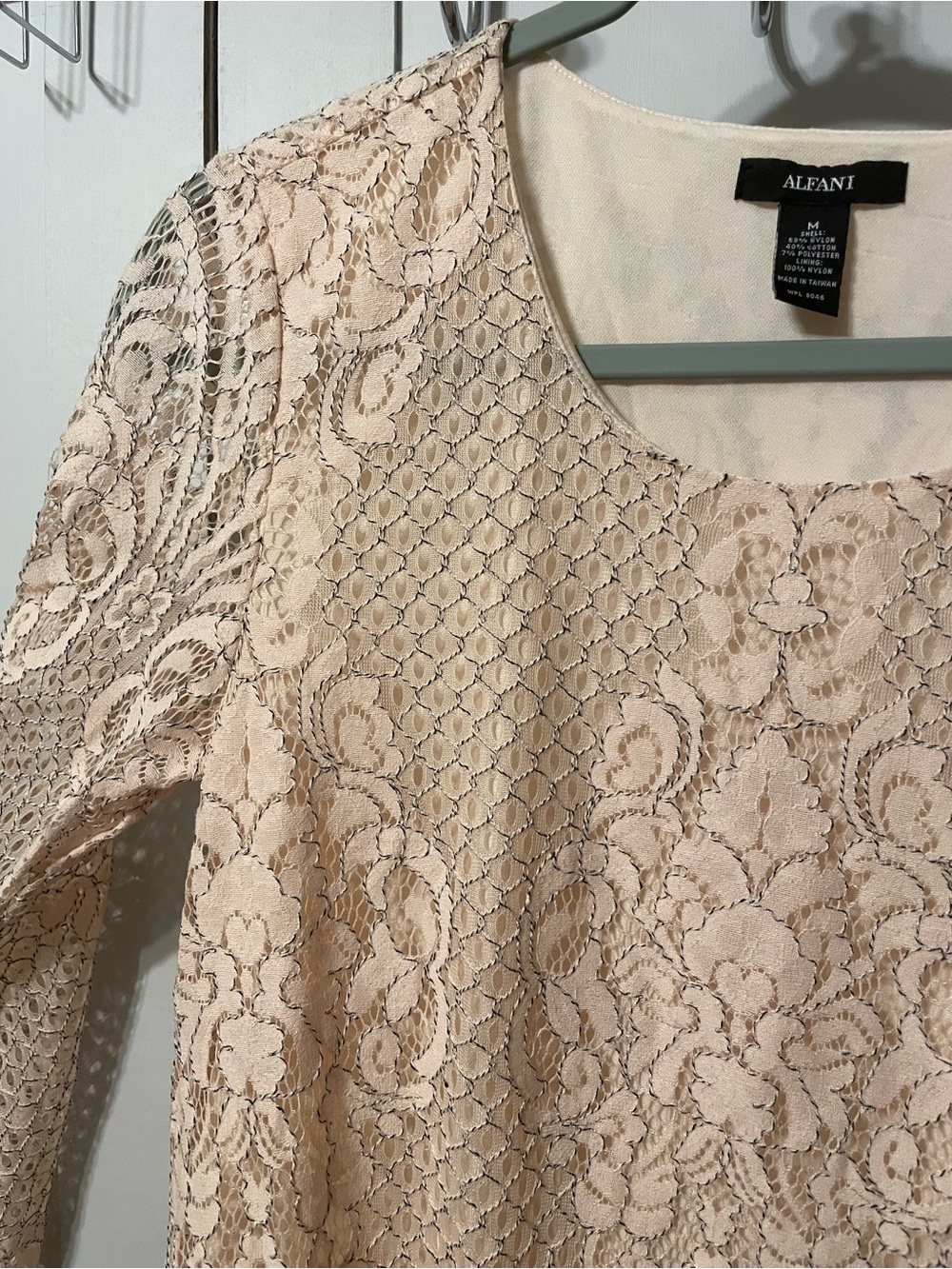 Alfani Blush Lace Bell-Sleeve Women's Top - Picture 5 of 16